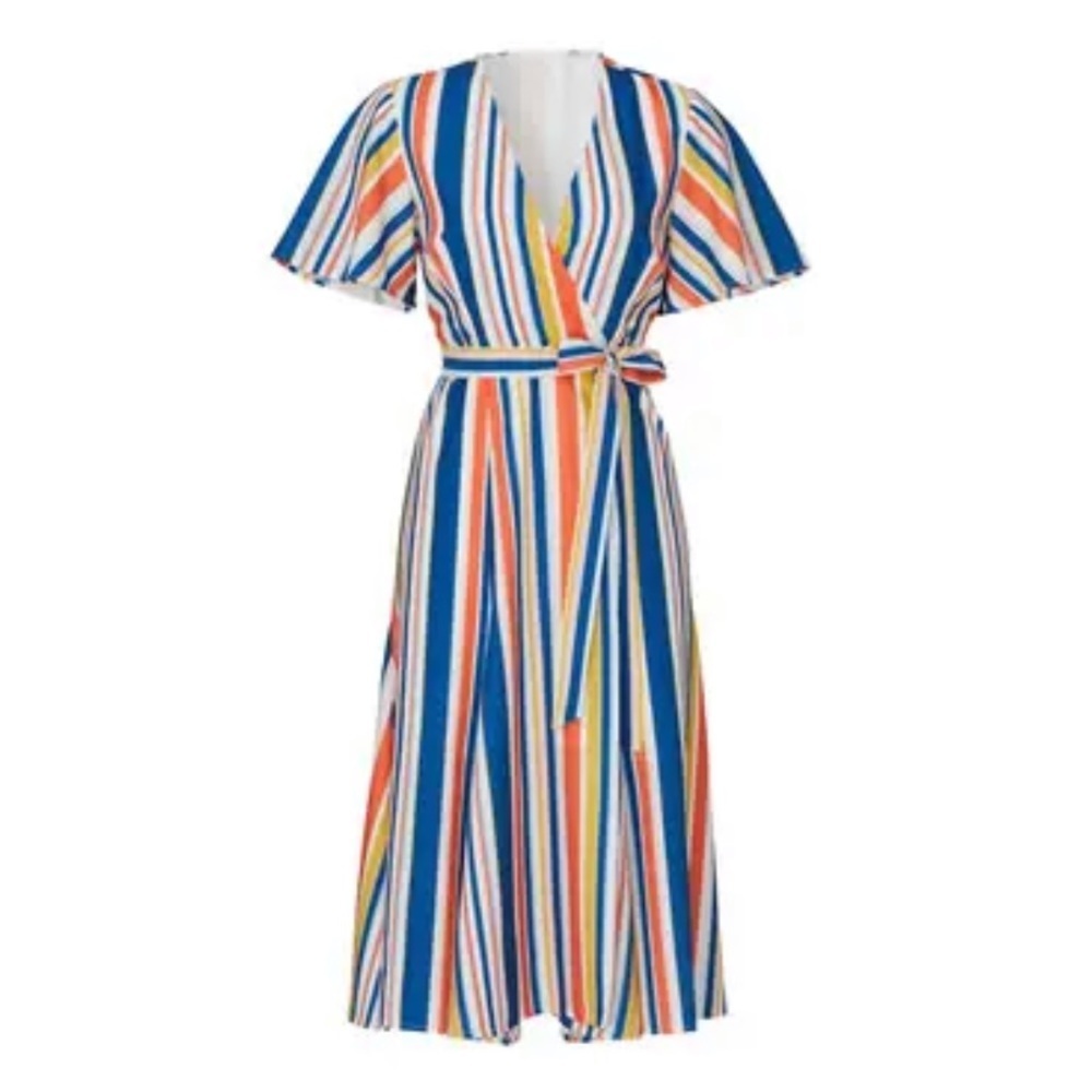 Slate & Willow Riviera Stripe Wrap Dress Size XS